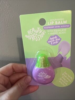 Beauty Impressions Raspberry Swirl Lip Balm - Purple & Green